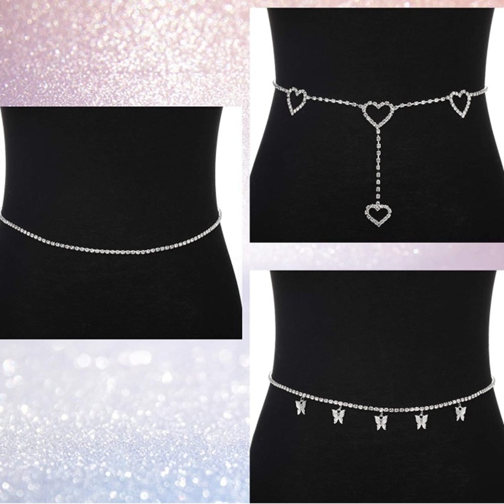3 Rhinestone Fashion Waist Chains